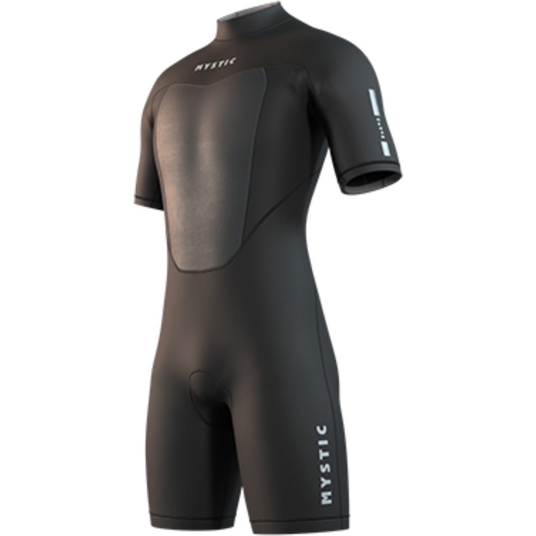 2026 Mystic Hommes Brand 3/2mm Back Zip Flatlock Shorty Combinaison Néoprène 35000.250035 - Black